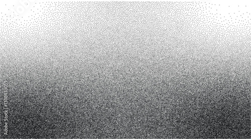 Noise gradient vector texture. Dotwork gradient pattern background. Black noise stipple dots. Sand grain effect. Abstract noise dotwork pattern. Gradient circles. Stochastic dotted grunge banner