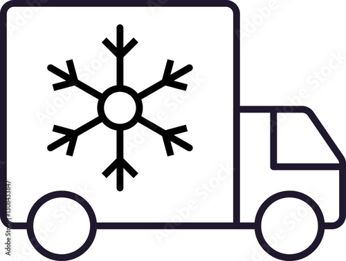 Van with Ice Minimalistic Symbol for Web and Graphic Design, Apps, Banners, Social Network and Cards
