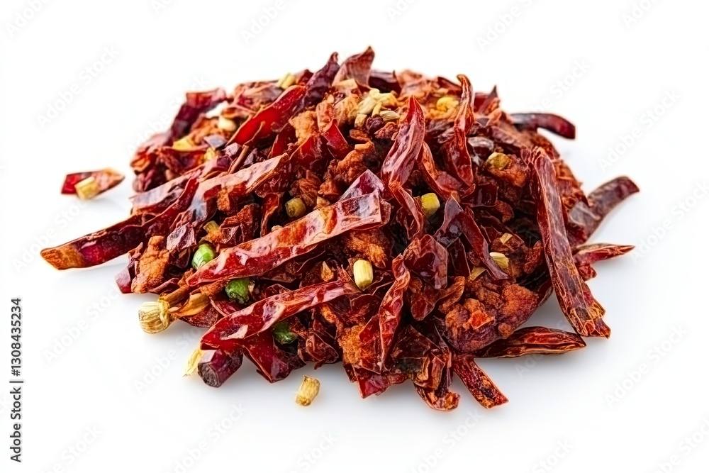 Fototapeta premium Spicy Szechuan chicken isolated on white background 