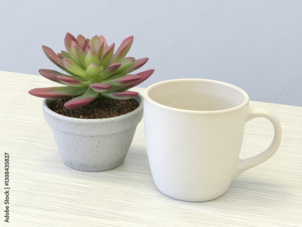 An empty coffee cup rests beside a potted succulent on a bright, airy desk, capturing the spirit of a wonderfully productive morning. An empty coffee cup rests beside a potted succulent on a bright, airy desk, capturing the spirit of a wonderfully productive morning.