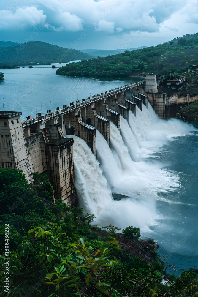 The Majestic Srisailam Dam in Broad Daylight: A Testament to Human Ingenuity and Engineering Excellence The Majestic Srisailam Dam in Broad Daylight: A Testament to Human Ingenuity and Engineering Excellence