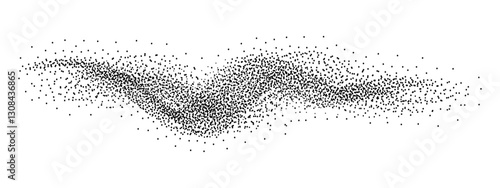 Noise gradient vector texture. Dotwork gradient pattern background. Black noise stipple dots. Sand grain effect. Abstract noise dotwork pattern. Gradient circles. Stochastic dotted grunge banner