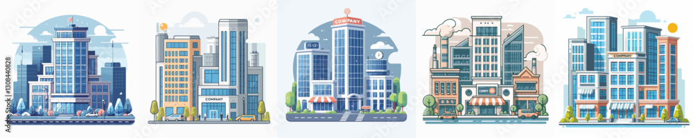 Naklejka premium Vector of a corporate building.