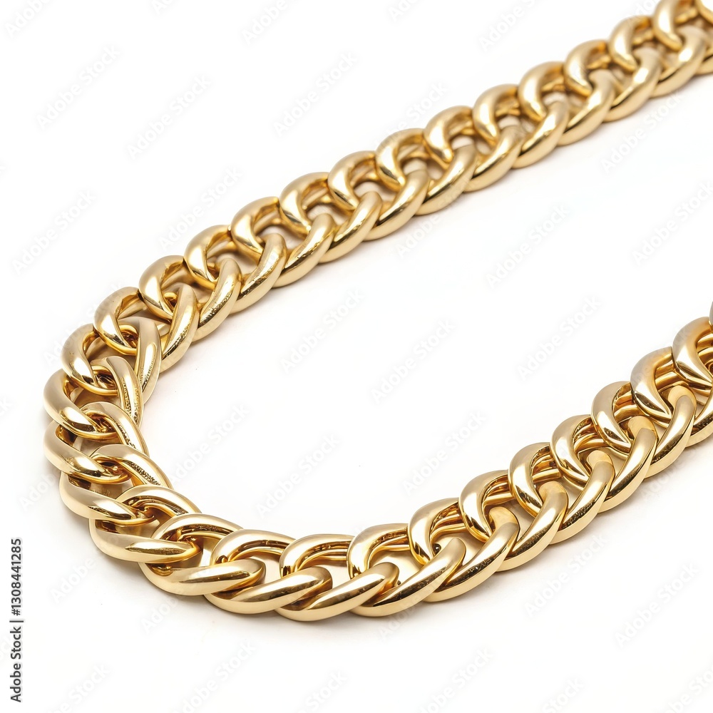 Obraz premium Gold Chain Necklace Close-up, High-Gloss Finish, Luxury Jewelry Jewelry, Gold chain