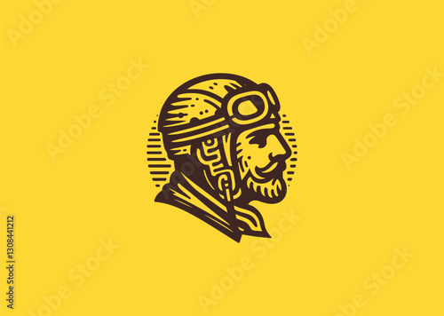 Vintage Aviator Logo – A classic aviator design, symbolizing adventure, aviation, and pioneering spirit.