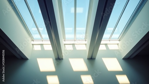 Obraz na płótnie Geometric Skylight Architecture - Sunlight Patterns w salonie