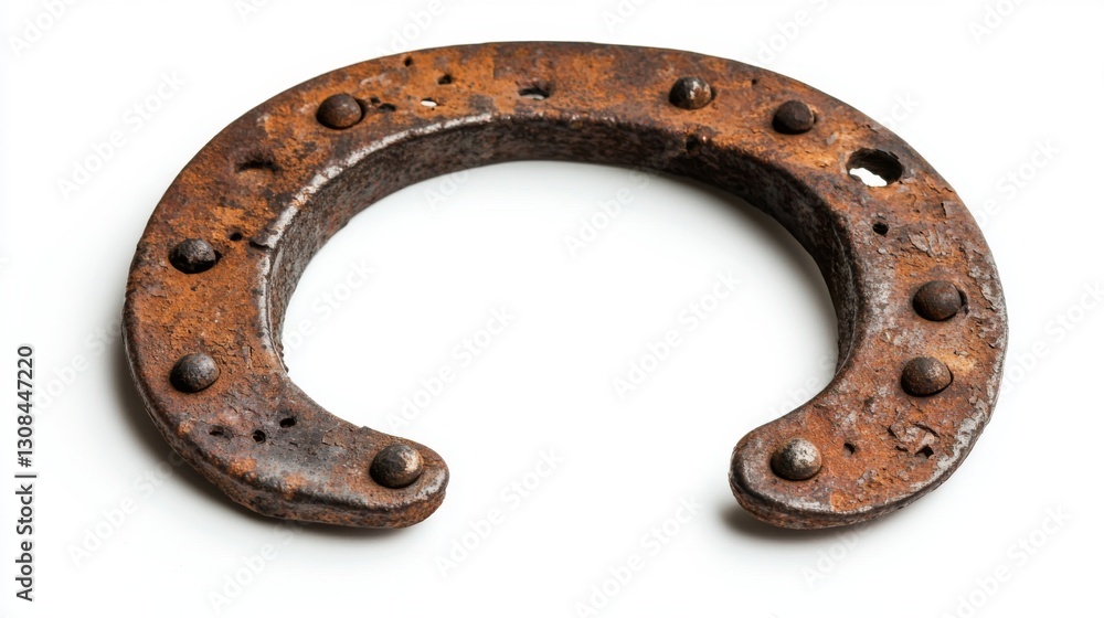 This image showcases an antique horseshoe. It symbolizes good luck and protection. The rust and wear tell a story of its past. Perfect for vintage themes. Generative AI This image showcases an antique horseshoe. It symbolizes good luck and protection. The rust and wear tell a story of its past. Perfect for vintage themes. Generative AI