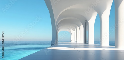 Obraz na płótnie Modern Coastal Architecture with Ocean View w salonie