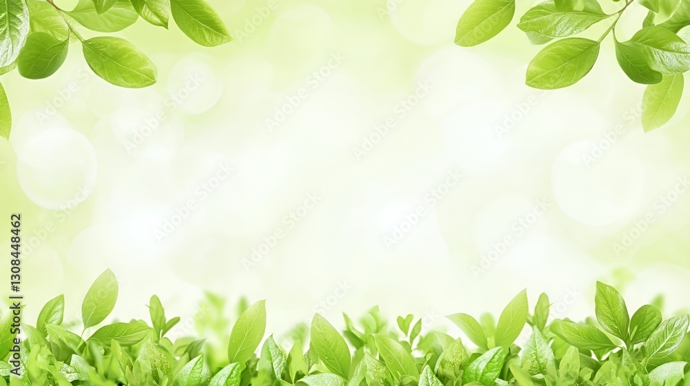 Vibrant Green Leaves and Soft Bokeh Background Vibrant Green Leaves and Soft Bokeh Background