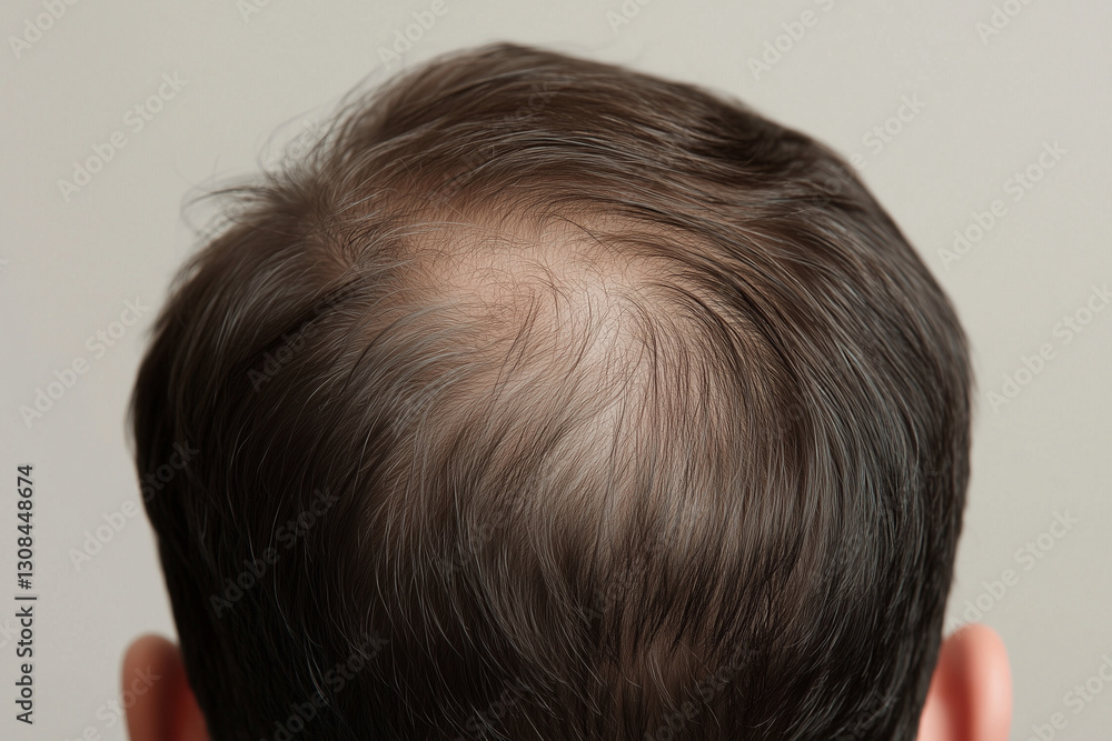 man with a bald head. The hair is thin and sparse. The man's head is balding man with a bald head. The hair is thin and sparse. The man's head is balding