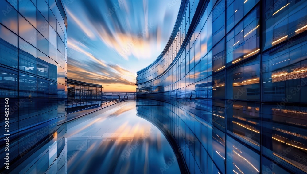 Modern Architectural Marvel at Sunset