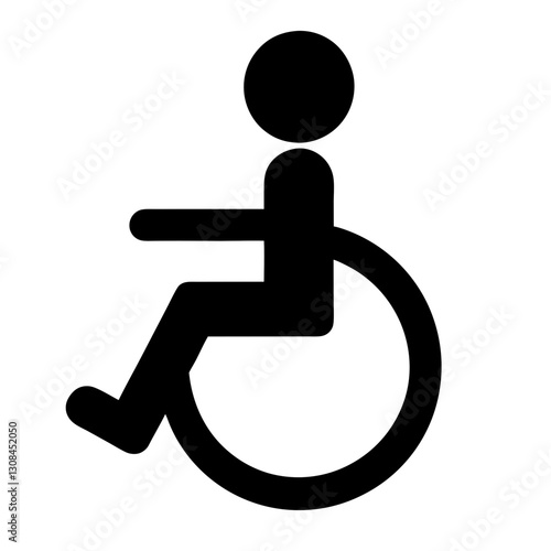 Disabled handicap icon, wheelchair parking sign isolated