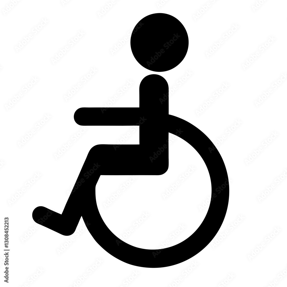Disabled handicap icon, wheelchair parking sign isolated Disabled handicap icon, wheelchair parking sign isolated
