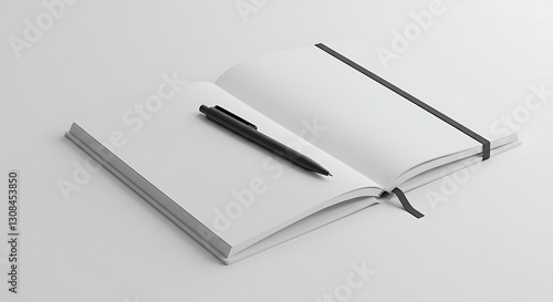 Wallpaper Mural Modern pen and notebook mockup arranged neatly on a white backdrop Torontodigital.ca