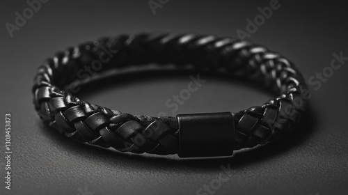 Stylish Black Braid Leather Band - A Fashionable Accessory for Men