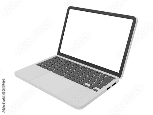 左向きのノートパソコン（画面透過）Left-facing Laptop - Transparent screen