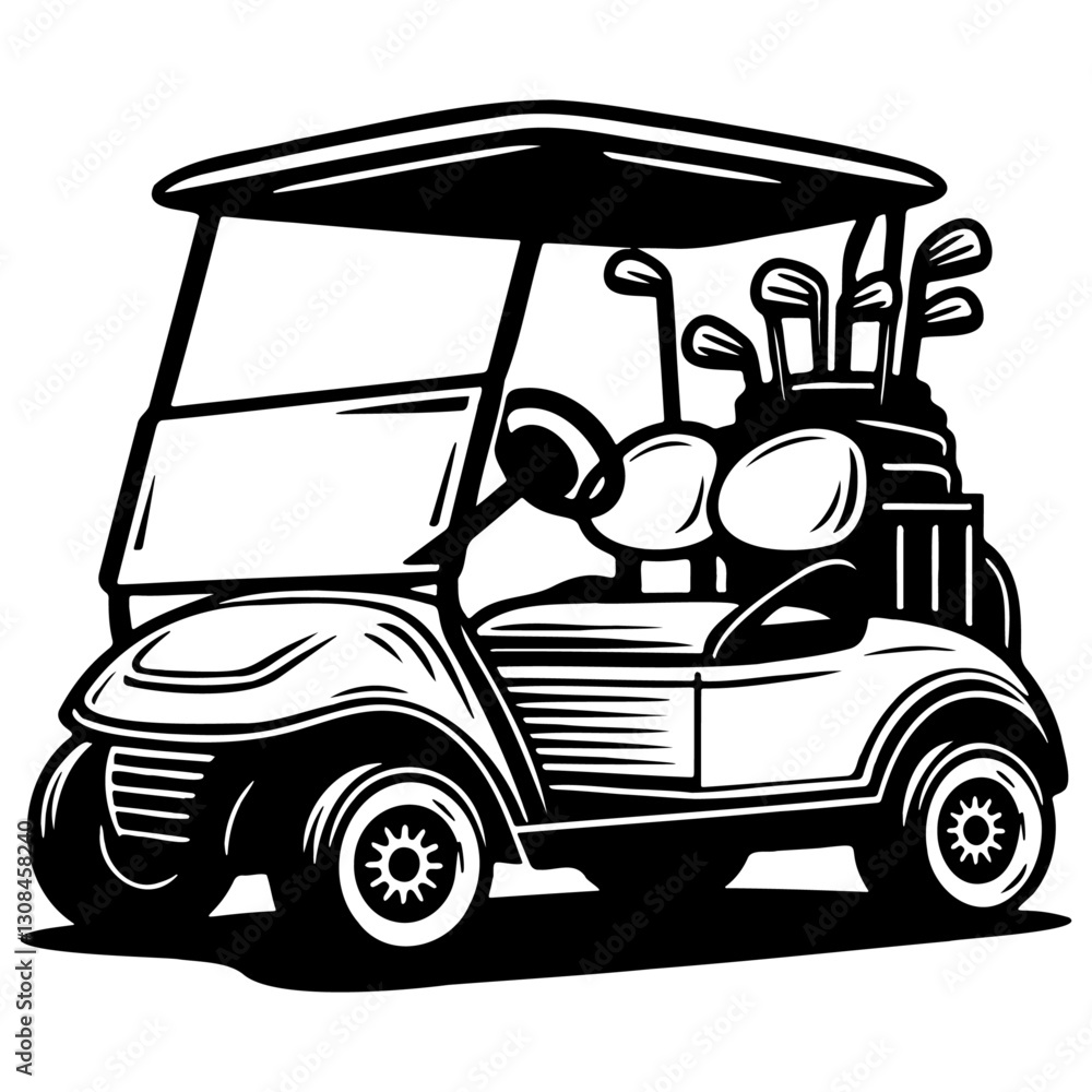 Fototapeta premium Golf Cart Illustration.