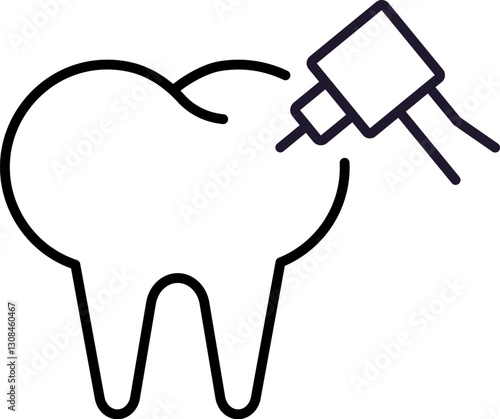 Dental Drilling Minimalistic Outline Icon for Web and Graphic Design, Apps, Banners, Social Network and Cards