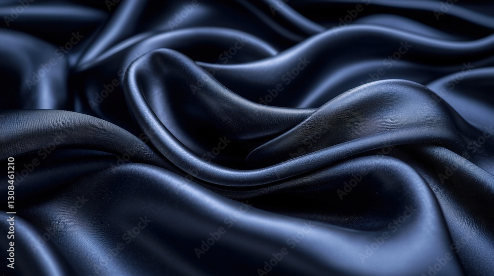 Obraz premium Elegant black fabric draped smoothly over a surface creating a luxurious and rich visual texture