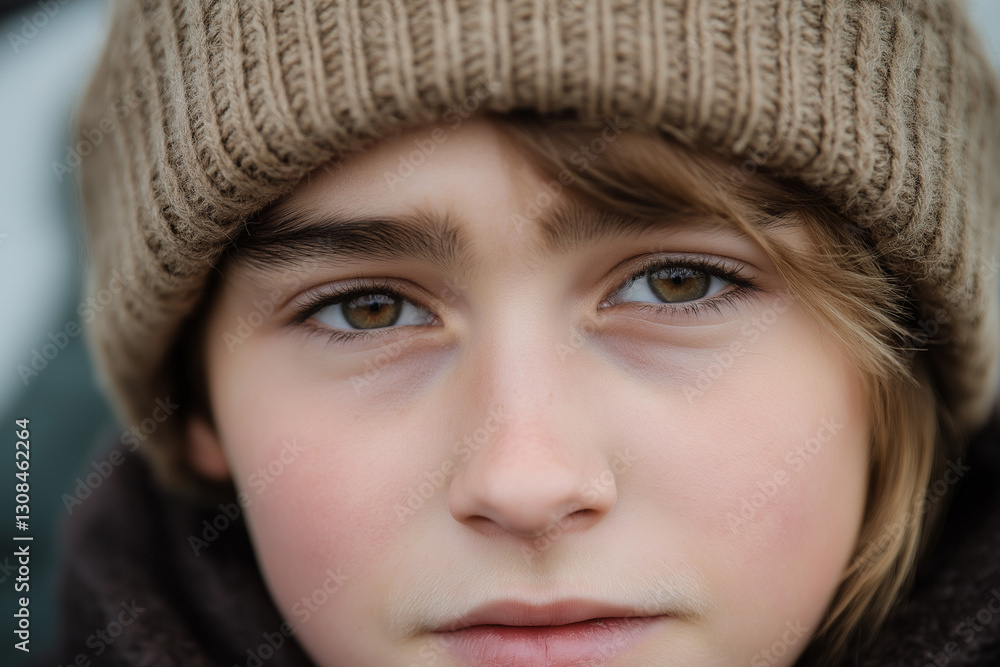 Close-up of a teenage activist wearing a beanie, looking directly into the camera with a serious, determined gaze.
Close-up of a teenage activist wearing a beanie, looking directly into the camera with a serious, determined gaze.