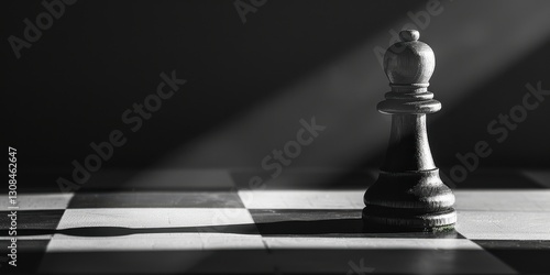 Black Chess Piece Under Spotlight