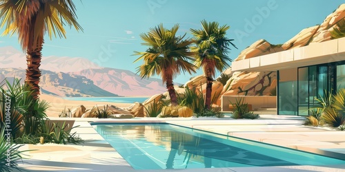 Desert Modern House with a Pool