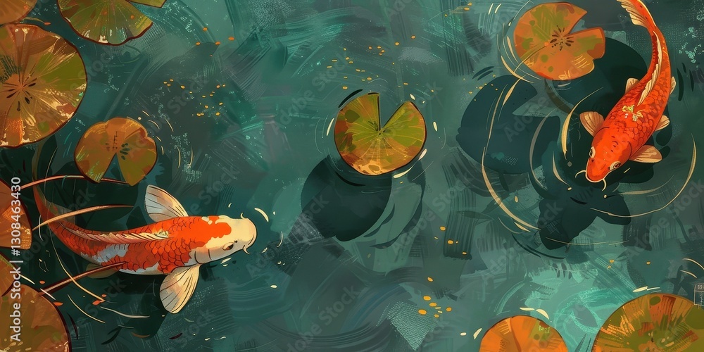 Koi Fish in a Serene Pond