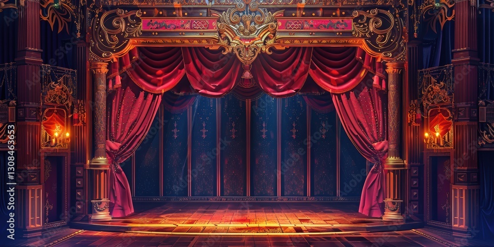 Grand Theatre Stage with Ornate Details