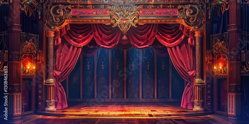 Obraz na płótnie Grand Theatre Stage with Ornate Details w salonie