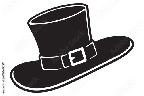 Vintage top hat silhouette vector illustration for elegant events