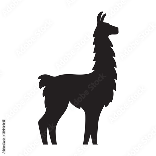Silhouette of a Llama An Animal Portrait of Serenity and Calm
