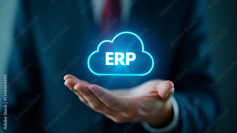 Holographic ERP Integration Deployment Icon in Cloud Environment Holographic ERP Integration Deployment Icon in Cloud Environment