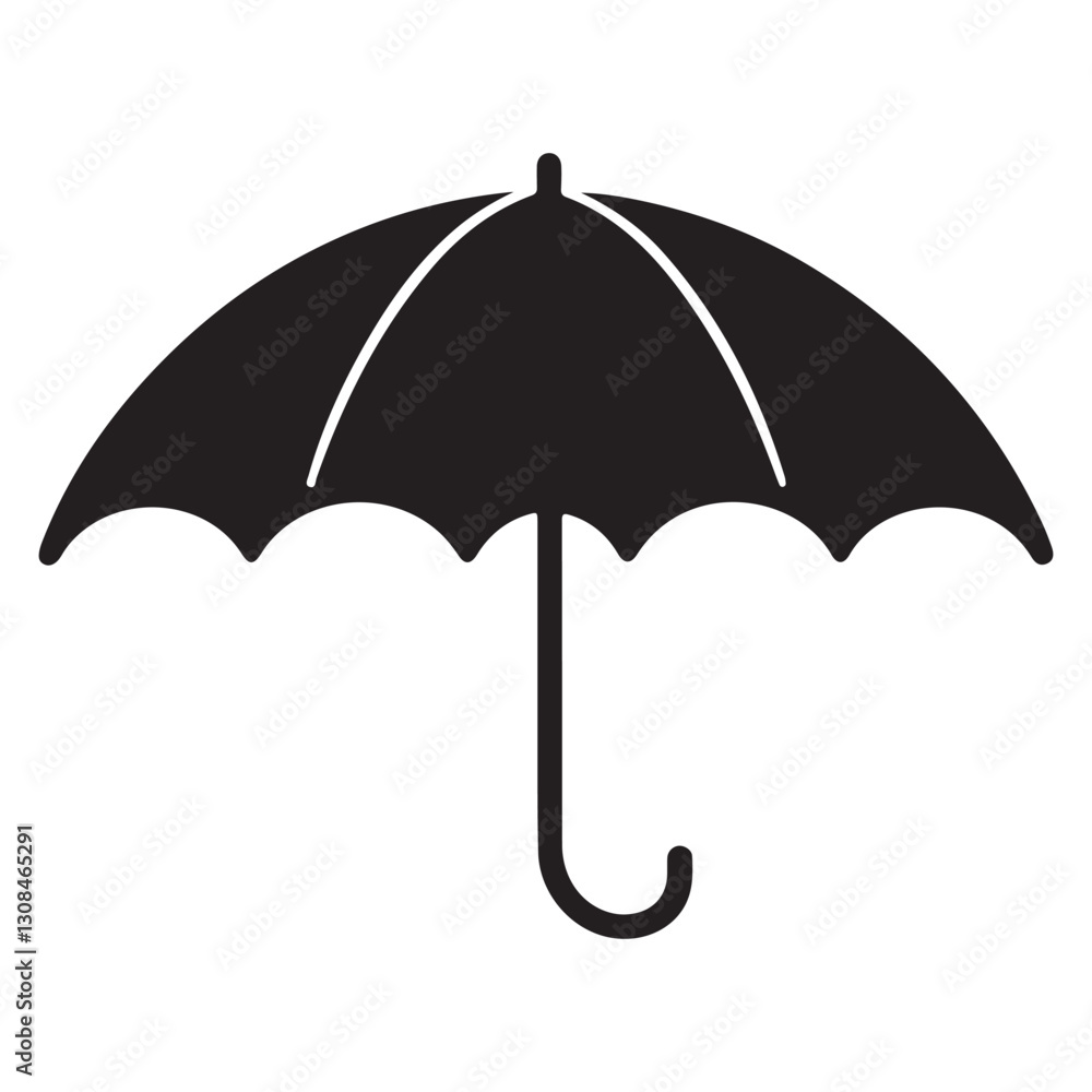 Protective Shield A Classic Umbrella Silhouette Against the Elements Protective Shield A Classic Umbrella Silhouette Against the Elements