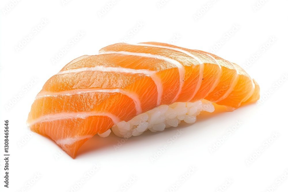 Sushi salmon slice isolated on white background Sushi salmon slice isolated on white background