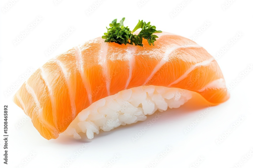 Sushi salmon slice isolated on white background Sushi salmon slice isolated on white background