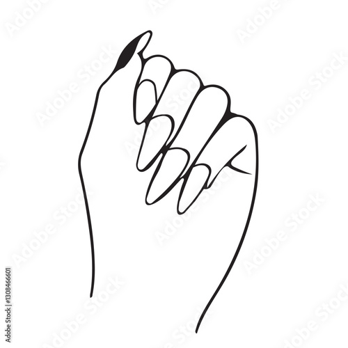Elegant fingernails vector design hand with manicured stiletto nails