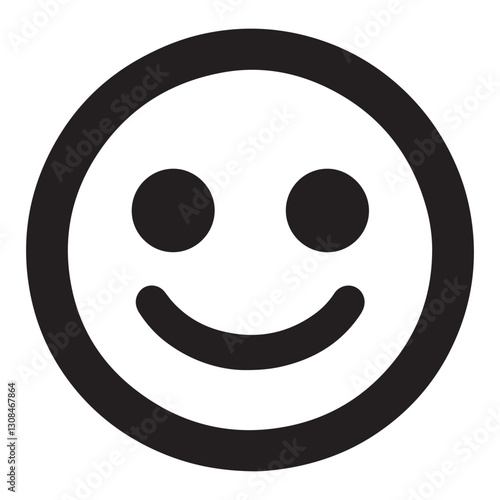 Simple Smiling Face Vector Icon Perfect for Positive Feedback Design photo