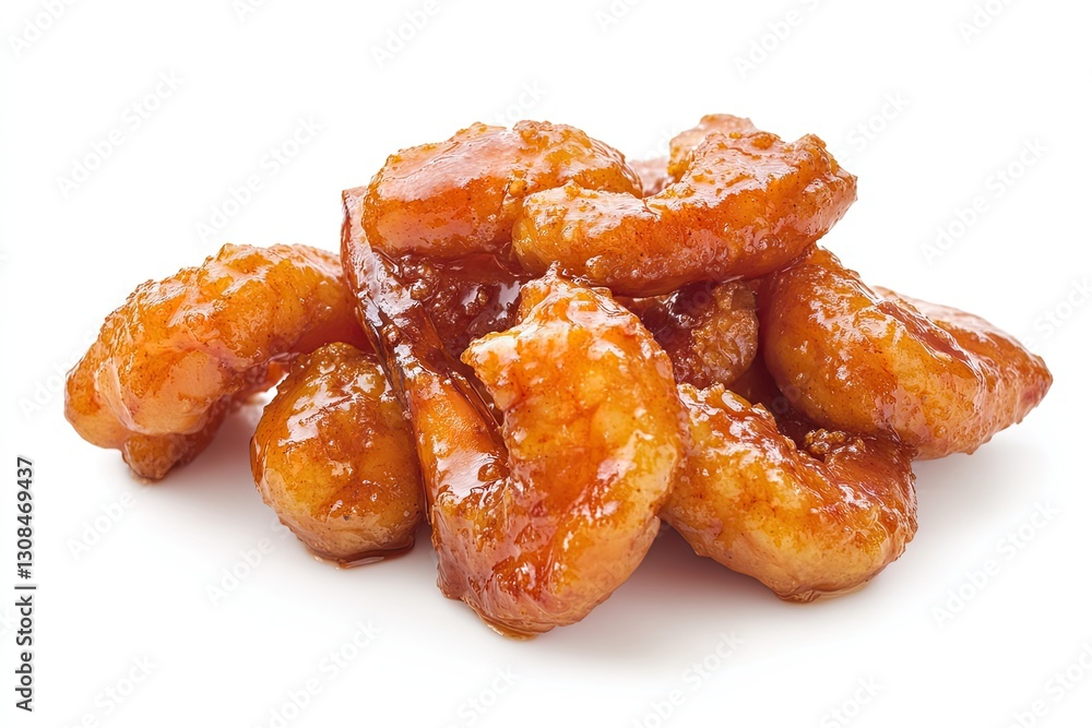 Sweet and sour shrimp isolated on white background Sweet and sour shrimp isolated on white background