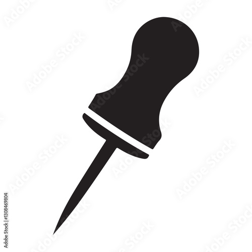 Push Pin Vector Illustration Image for Bulletin Boards and Projects
