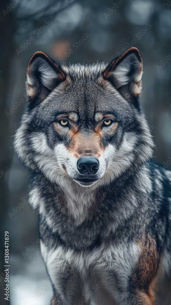 Portrait of a Majestic Gray Wolf Portrait of a Majestic Gray Wolf