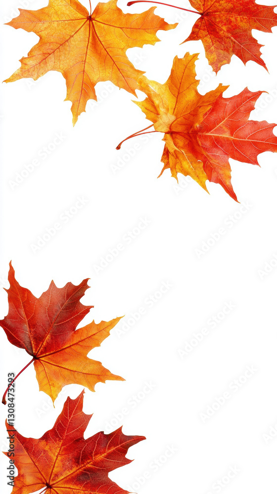 Autumn maple leaves on white background Autumn maple leaves on white background
