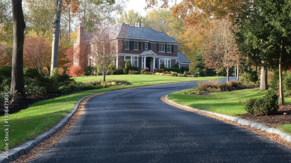 Fototapeta premium Professional Driveway Paving Services: Expert Tar and Gravel Solutions for Repair and Maintenance