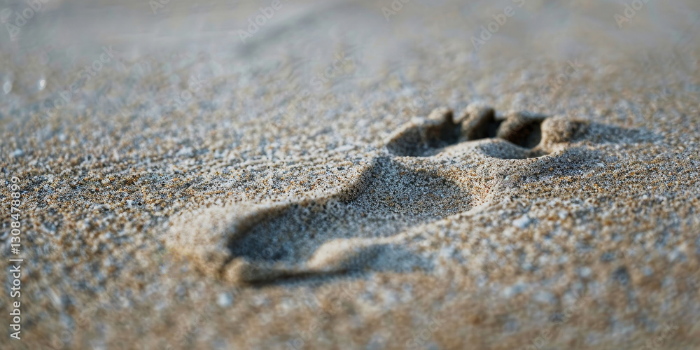 Footprint in the Sand - A Coastal Moment