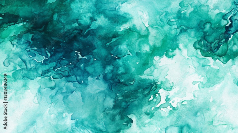 Fototapeta premium Vibrant Abstract Teal and Aqua Fluid Art for Creative Projects