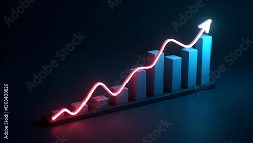 Dynamic Holographic Chart  Visualizing Shifting Risk Levels to Guide Role Players in Decision-Making and Threat Mitigation in Photo Stock Concept