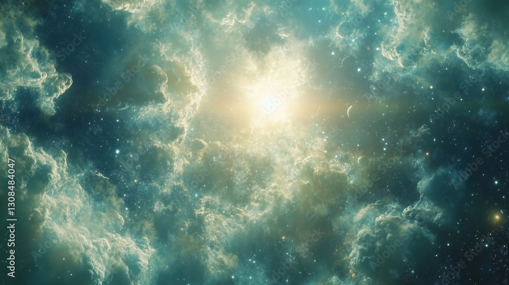 Obraz premium Nebula with Stars and Light