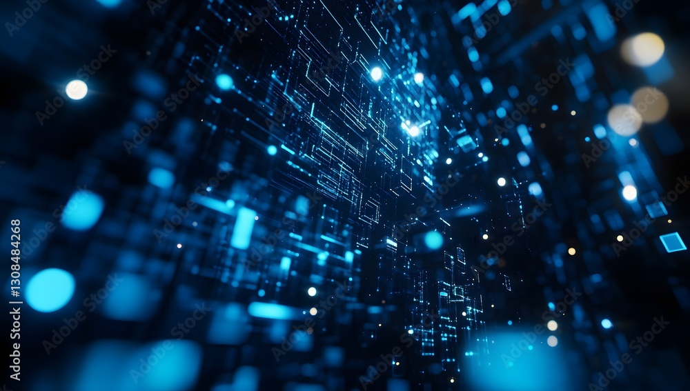 Futuristic circuit board network perspective Futuristic circuit board network perspective