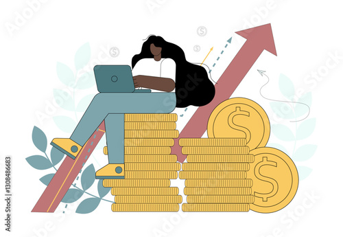 Financial success, consulting, investing. Successful business. Enrichment, multiplication of money.eps
