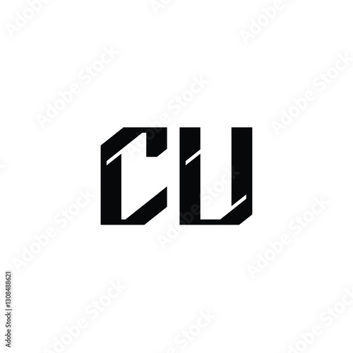 Free Download CU monogram logo design letter text name symbol monochrome logotype alphabet character simple logo - GFXLoad