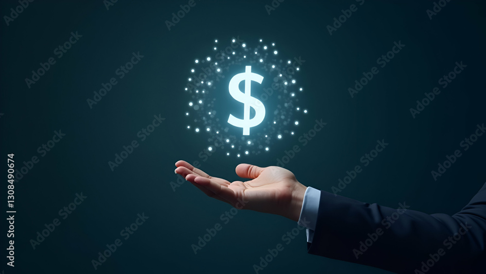 Hand Holding Holographic Goals Icon: Visualizing Profit Management and Expense Goals in a Clean, Empty Space Background for Stock Photo Concepts Hand Holding Holographic Goals Icon: Visualizing Profit Management and Expense Goals in a Clean, Empty Space Background for Stock Photo Concepts